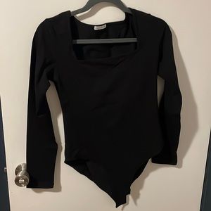 Mango pop long sleeve black body suit